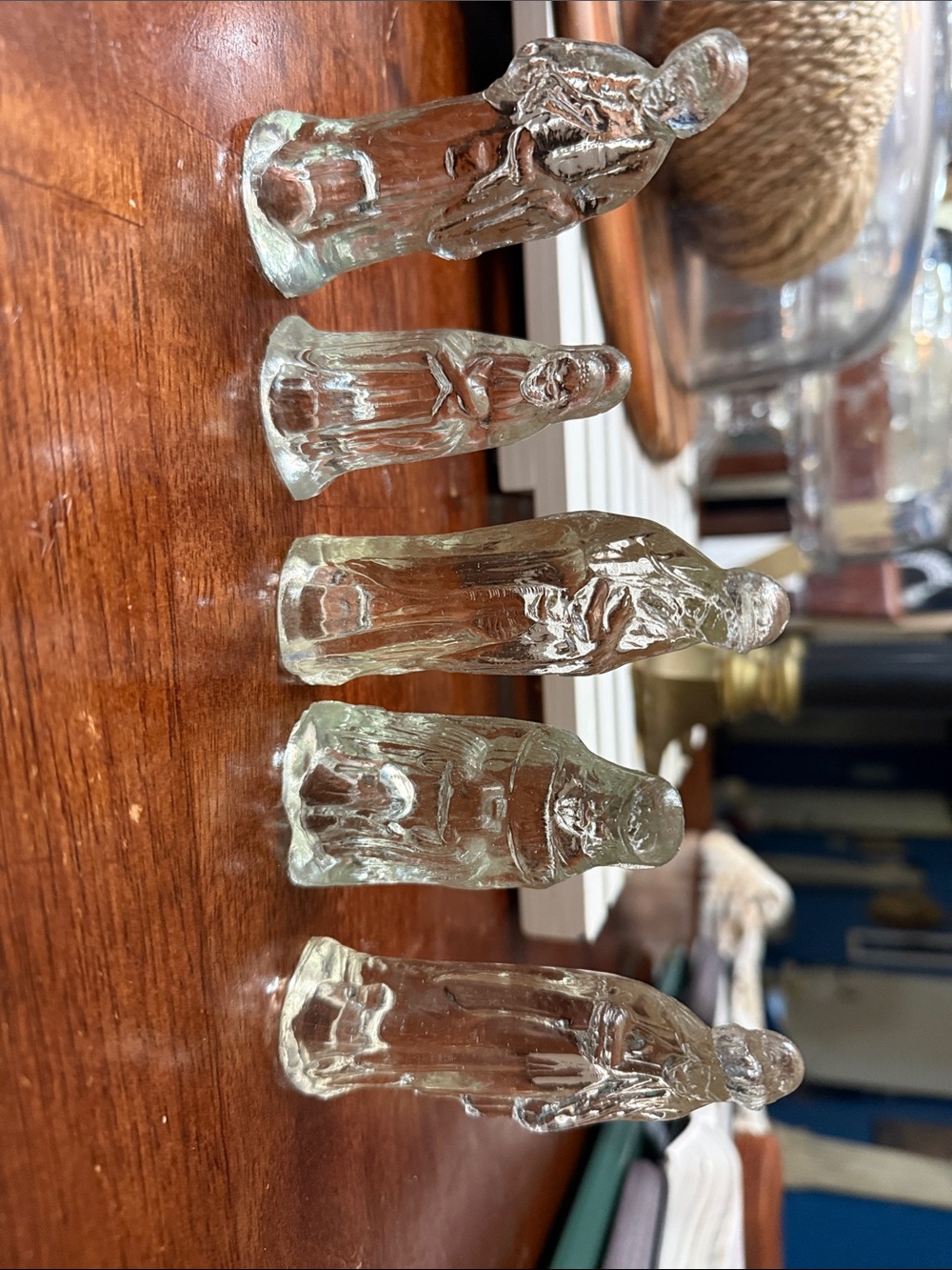 Clear Glass Nativity Figurine Set - Holiday Home Decor 90s vintage